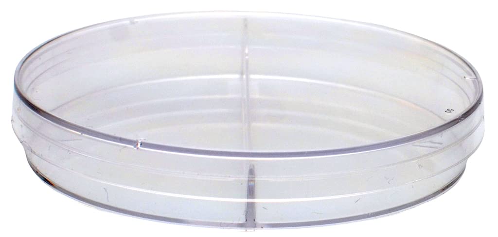 Kord Valmark 2903 Polystyrene Petri Dish, Stackable Bi-Plate, 100 mm Diameter, 15 mm Height, 7.32 cu. in. Capacity (Pack of 500)