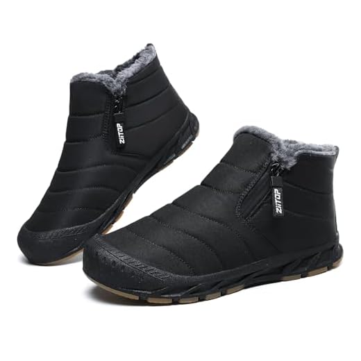 ziitop Snow Boots Mens Waterproof Winter Boots Fur Lined Warm Ankle Boots