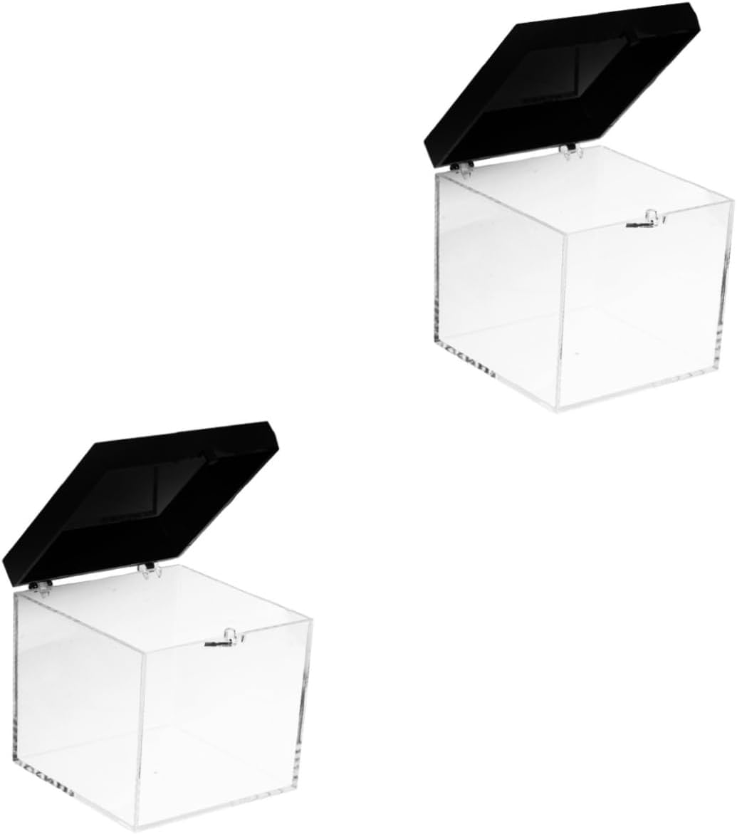 GLEAVI 2pcs Transparent Mineral Specimen Display Box Reusable Rock Collection Case for Crystals Jewelry Watches Capacity Clear Storage with Base for Easy Observation