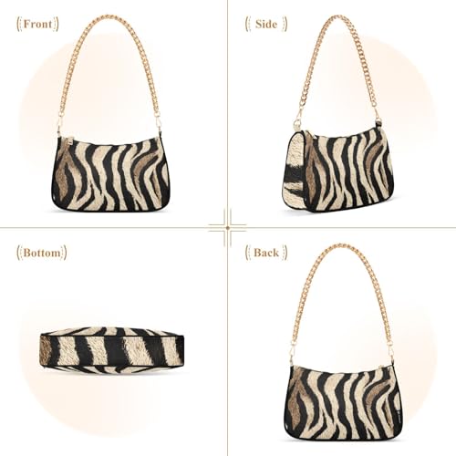 Image of Shoulder Bags for Women Animal Zebra Leopard Cheetah Tiger Print Hobo Tote Handbag Small Clutch Purse with Zipper Closure
