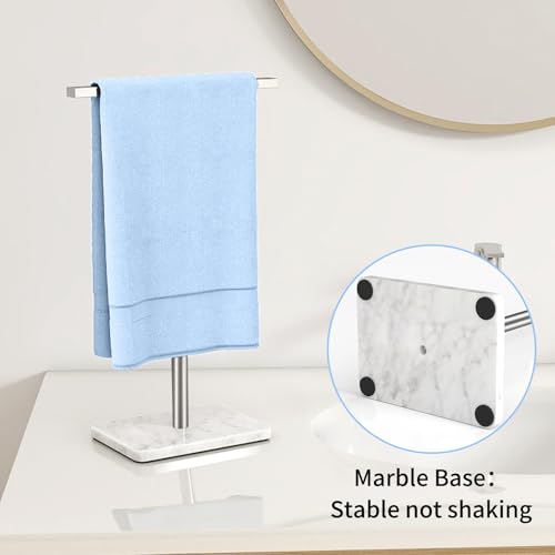 Hand Towel Holder Stand, T-Shape Adjustable 9.06"-17.68", Brushed Nickel - image 6