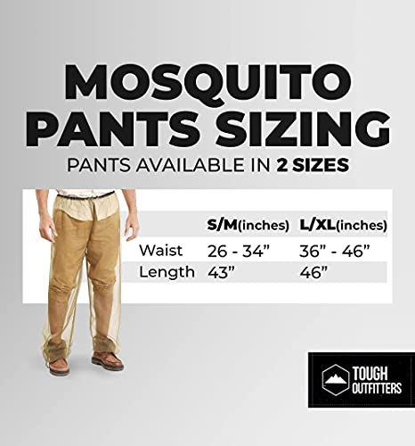 Mosquito Pants - Net Bug Pants & Mesh Bug Pants For Outdoor Protection From Bugs, Flies, Gnats, No-See-Ums & Midges - Mosquito Proof Clothing For Men & Women - W/Free Carry Pouch #TOP4