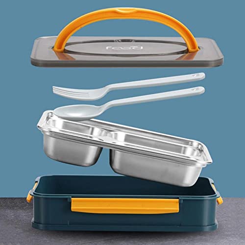Image of Mayatra's Stainless Steel Bento Box for Adults and Kids, Keep Foods Separated, Food Storage Container, 4 Compartments Sealed and Leak-Proof Lunch Box,Safe-Food Materials with Handle Multicolor