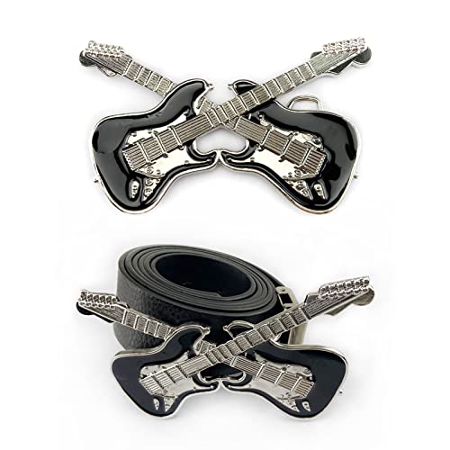 Western Guitar Belt Buckle Metal Black Color Drop-Oil Personality Music Belt Link Buckle Unisex Belt Buckle2