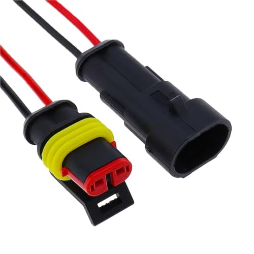 Conector coche 2P terminal eléctrico hembra con cable automotriz 3
