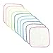 Gina's Soft Cloth Shop 2 Ply Organic Birdseye Washable Baby Wipes 8x8 Inches Set of 20 Rainbow Assortment- Proudly Made in the USA!