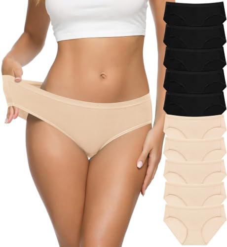 Image of CULAYII Women's Cotton Bikini Panties, High-Cut Full Coverage Stretch Cool Underwear for Women