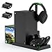 FASTSNAIL 5 in 1 Ständer Kompatibel mit Xbox Series X, Lüfter mit 2x1400 mAh wiederaufladbar Akkus und Controller Ladestation, kühler Kompatibel mit Xbox Series X