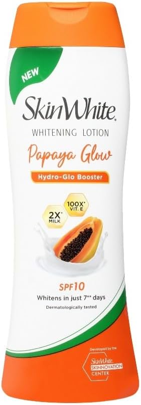 Skin White Whitening Lotion Papaya Milk SPF 10 - Whitens in 7 Days - For Lighter, Softer and Healthier - 350 ml