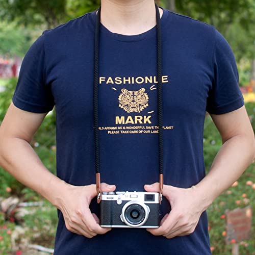 Vko 120Cm Camera Strap, Soft Camera Rope Strap Neck Shoulder Strap Compatible With Sony Canon Nikon Fuji Mirrorless Dslr Slr Camera Black #TOP2