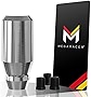 Mega Racer 8cm Silver Aluminum Shift Knob - for Buttonless Automatic and 4, 5 and 6 Speed Manual Transmission Vehicles, Interior Automotive Replacement Parts, 1 Piece
