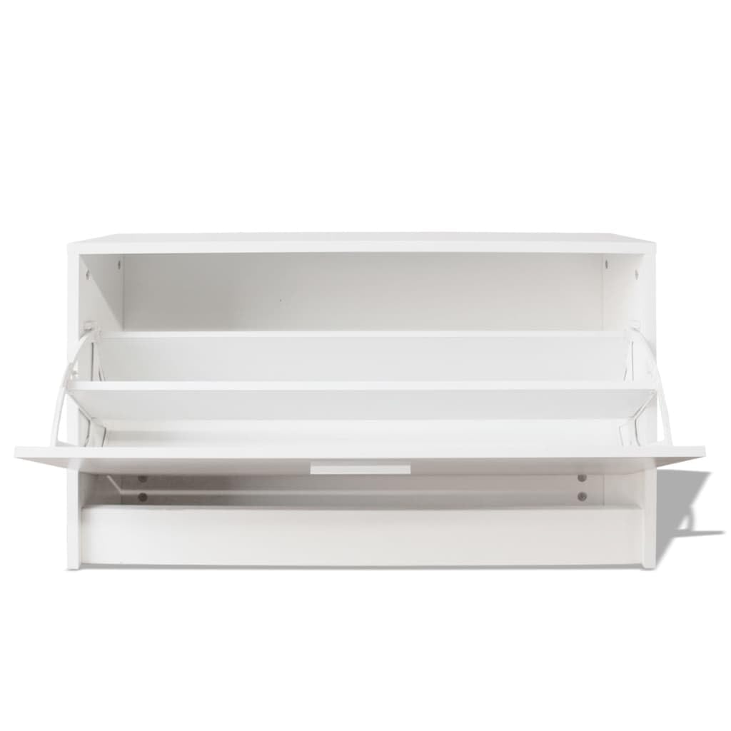vidaXL Banco Zapatero de Color Blanco Dimensiones 80 x 24 x 45 cm Material: MDF