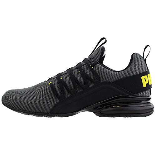 Image of PUMA Men's Axelion Ultra All-Sport Athletic Shoe, Charcoal Grey Bright Yellow, 11 AU