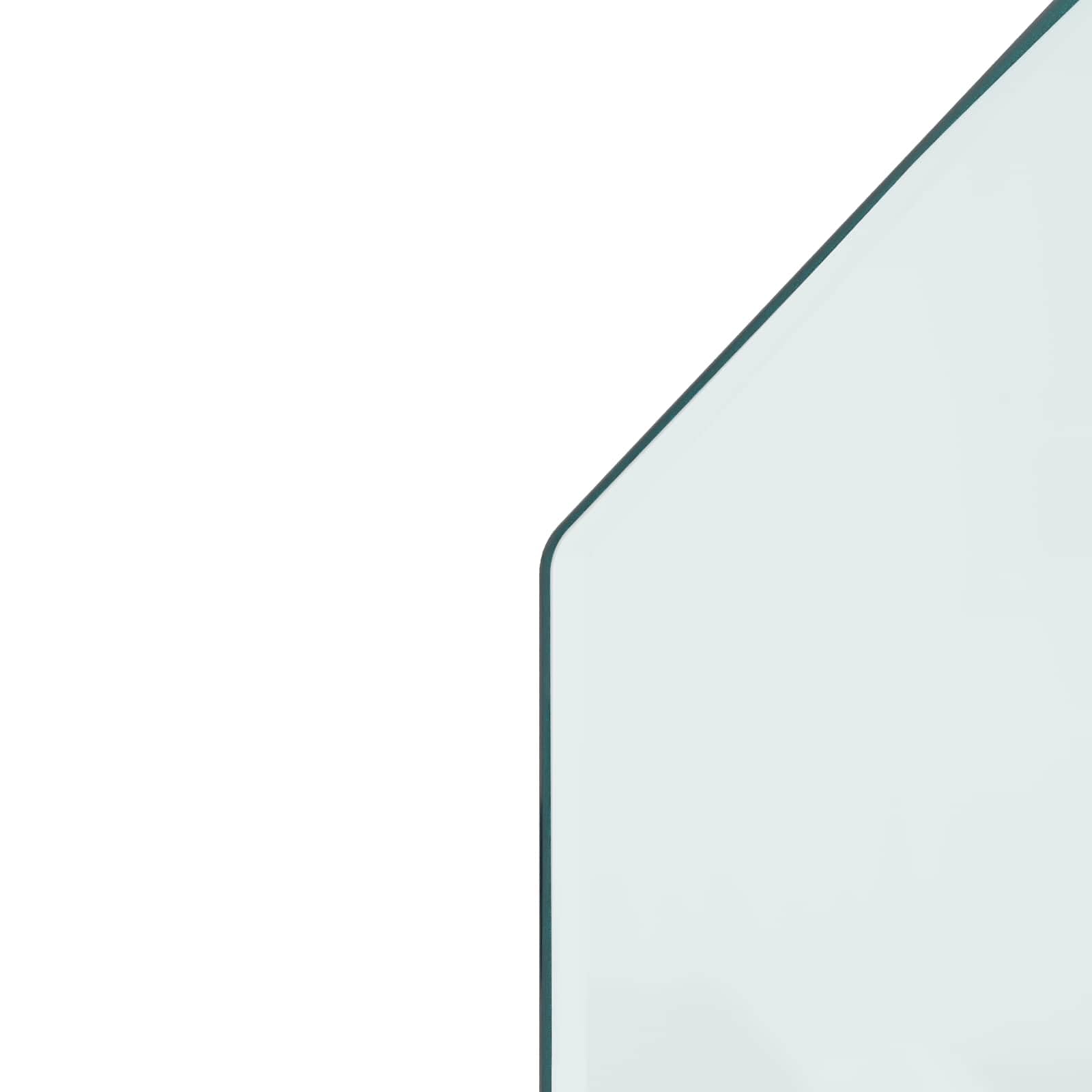 Kaminbodenplatte 120 x 50 cm aus gehärtetem Glas - Funkenschutzplatte für Ofen und Kamin - Bodenschutzplatte transparent