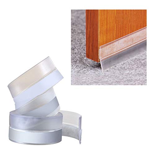 Momola Bande d'étanchéité en silicone autocollante pour bas de porte Bas de Porte Double Isolant Boudins de portes et isolation Transparent Coupe-Vent pour Porte Multifonction Anti-Bruit Cover