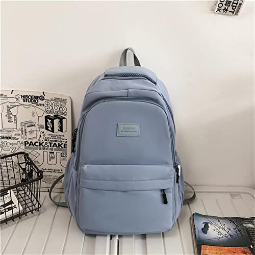 Sac A Dos Fashion Nylon Sac À Dos Femme Book Bag Femme Couleur Solide Big Schoolbag Teenage Girl Lovely Ordinateur Portable Sac À Dos-Blue,No Chimpanzee Cover