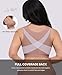 SHAPELLX Front Closure Bra for Women Post Surgery Compression Bra Post Op Support with Adjustable Straps Wirefree Brown