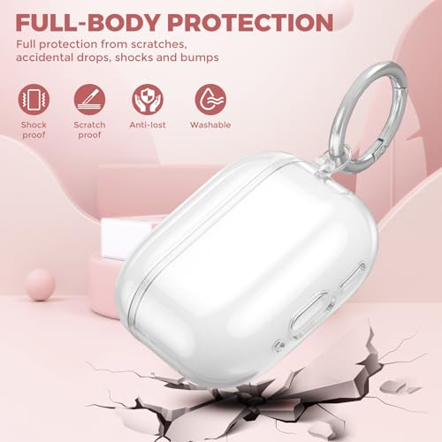 Image of OTOPO for Airpods Pro 3 Case Clear with Cleaning Kit 2025, Soft TPU Transparent Apple AirPods Pro 3rd Generation Protective Cover Skin Women Men for iPod Pro3 Case -Clear