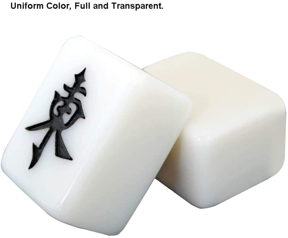 Set di gioco professionale cinese Mahjong - PRO Set - con 144 piastrelle di medie dimensioni, realizzato in melammina materiale 42mm imitazione giada famiglia tempo libero (per gioco in stile ci