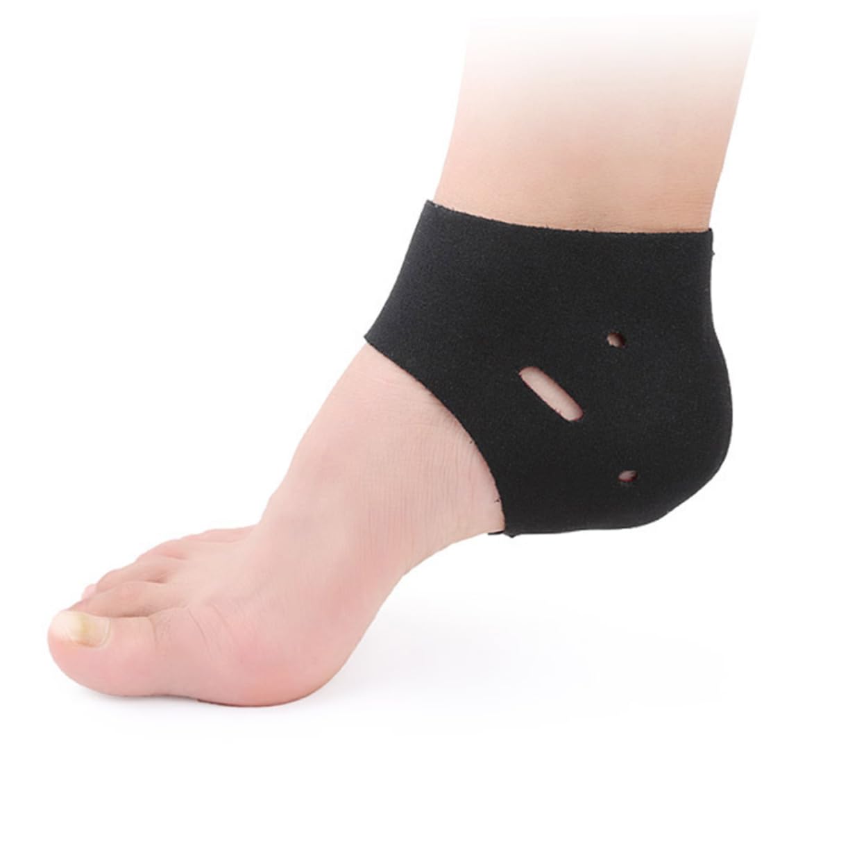minkissy 2Pairs Heat Socks with Holes Indoor Ankle Support Socks for Cold Feet Cracking Foot Covers Black and Red for Relief and Comfort