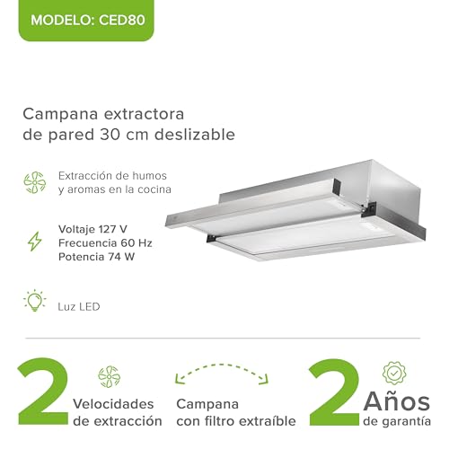 La Mejor Lista de Campana de Cocina 80 Cm - solo los mejores. 15 Campana de Cocina 80 Cm marca AVERA (3)