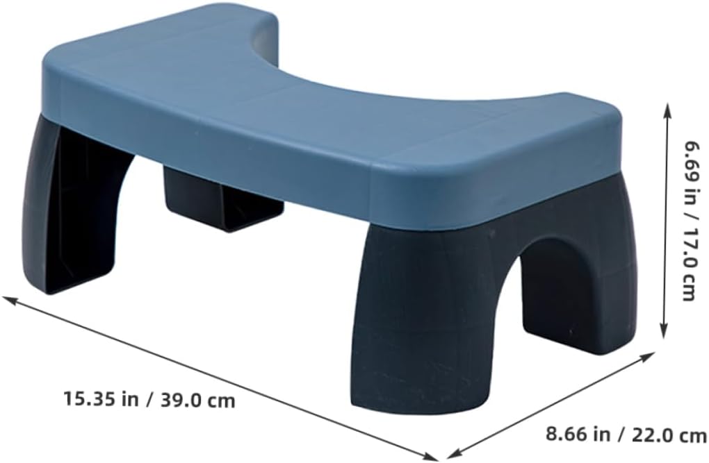 DOITOOL Folding Toilet Stool Foldable Poop Stool Bathroom Potty Step Sitting Posture Foot Squatting Blue