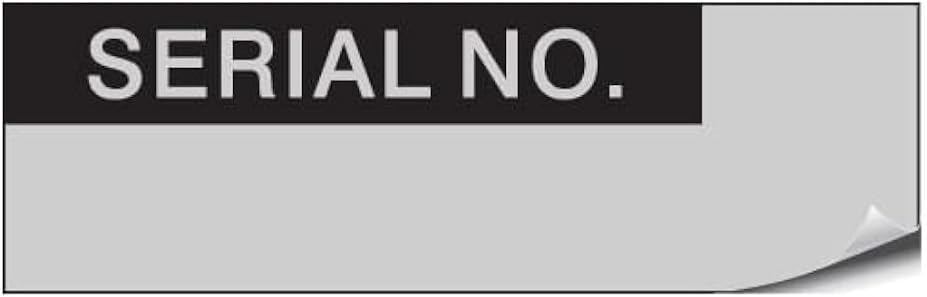 Serial No. - Aluminium Foil 38mm x 15mm Labels Stickers - Price per Pack of 140 Labels P/NO. 7824037AMZ