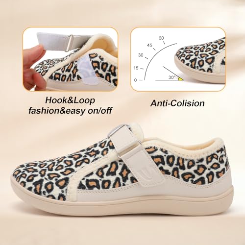 Image of Spesoul Wide Womens Slippers Adjustable House Shoes Indoor Outdoor Barefoot Slippers Cozy Walking Shoe Swollen Edema Diabetic Shoes