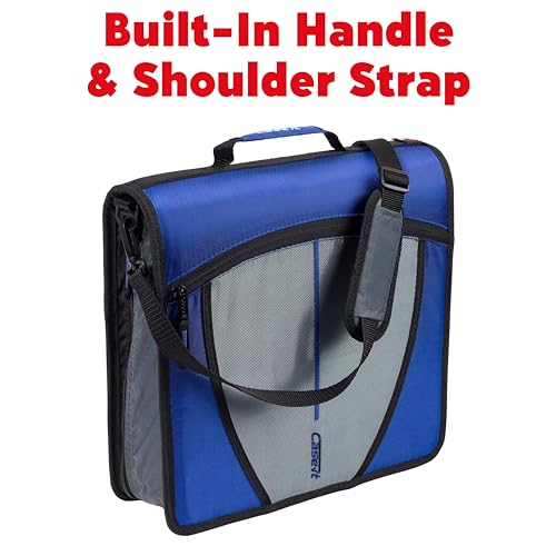 Pasta com zíper Case-it Mighty Pacote com 6 argolas de 7,6 cm com abas de 5 cores, pasta de arquivo