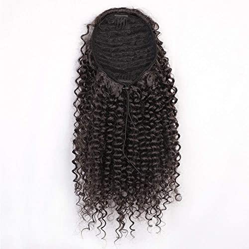 Vigorous Drawstring Ponytail Extension Short Afro Kinky Curly Brown Ponytail for African Women Fluffy Pony Tails Hair Extensions Synthetic Hairpiece for Daily Use — view 5
