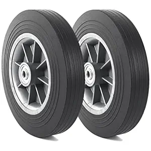 (2-Pack) AR-PRO 10''x2'' Flat Free Solid Rubber Replacement Tires (4.10/3.50-4