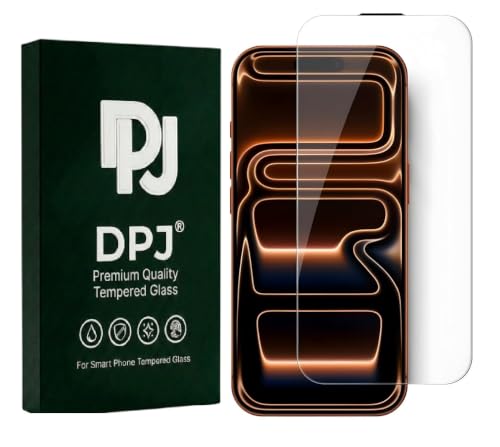 Image of DPJ Borderless Tempered Glass compatible with iPhone 17 & iPhone 16 Pro Screen Protector, 9H Hardness, 2.5D Curved Edge, Oleophobic Coating [TRANSPARENT] [Pack of 1]