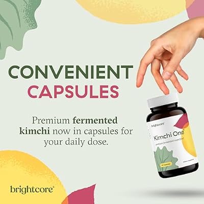 Brightcore Nutrition - Kimchi One, Kimchi Powder Capsules, Probiotics, Enzymes, Antioxidant Supplement, Premium Gut Health Superfood for Overall Well Being, Gluten-Free, 90 Vegan Capsules
