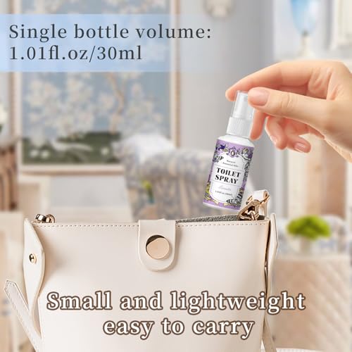 Image of SCENTORINI Toilet Spray for Poo Odor Eliminator, Bathroom Spray 6 Pack | 2 Lemon & 2 Lavender & 2 Mint, 6 oz Toilet Odor Elimination Travel Size, Air Freshener Spray for Poop, Travel and Pockets
