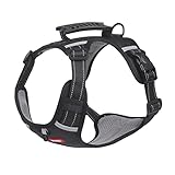 ROROR Vest Type Dog Harness with Handle Reflective Adjustable Chest Strap for Medium Large Dogs Pet Supplies(Black,-L)
