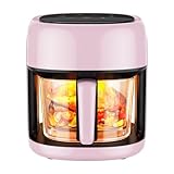 8-In-1 Glass Air Fryer, 5 QT Airfryer with Easy-View Glass Basket, Adjustable Temperature, Touch Panel Control, Circulating Heating, Compact and Large, Nonstick & Dishwasher Safe Fry Bowl