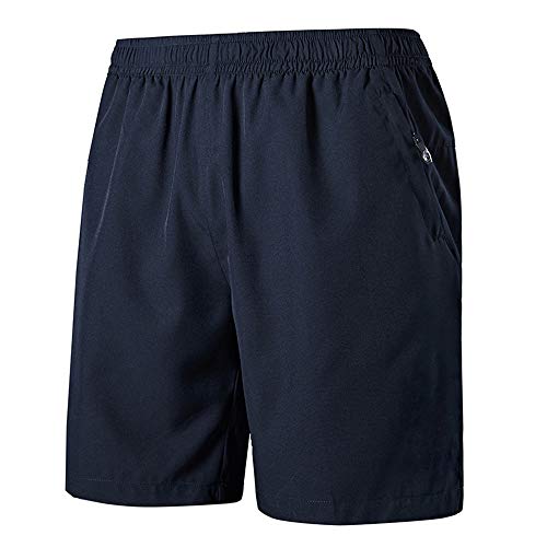 Chyu Short de sport pour homme Soft Comfort à séchage rapide avec poche zippée XL Bleu pur.