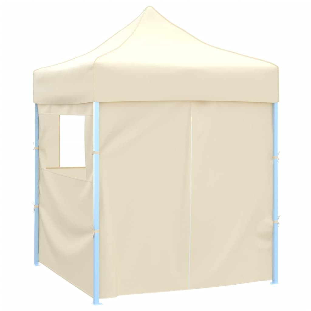 Gartenpavillon, faltbar, für den Außenbereich, mit 4 Wänden, 2 x 2 m, Stahl, cremefarben