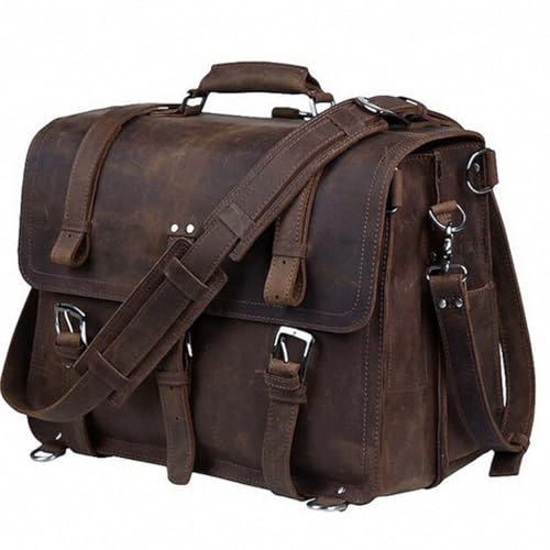 Men Briefcase Business Bag Large Leather Briefcase Male Case Shoulder Bag Office