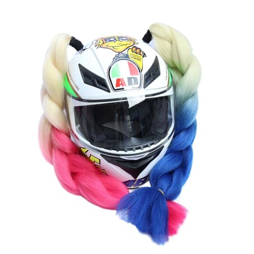 Trecce per casco moto coda di cavallo staccabile con ventosa
