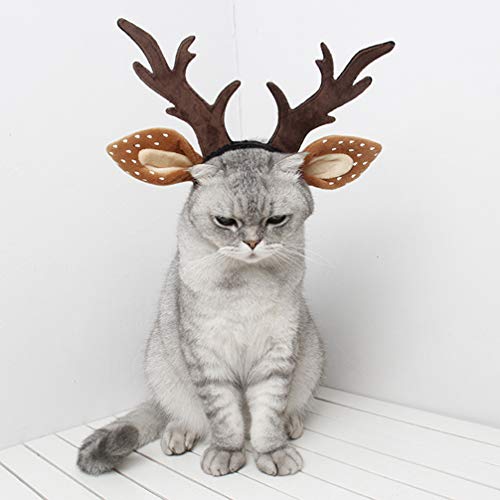 Hemobllo Dog Elk Reindeer Antler Headband For Christmas Dog Cat Pet Christmas Costume Pet Headwear Accessories For Small And Medium Dogs Cats Christmas Party Cosplay Supplies #TOP5