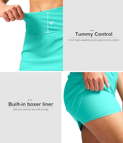 Image of SANTINY Women's 17'' Long Swim Skirt with Pockets High Waisted Modest Tummy Control Swimsuit Skirt Bathing Suit Bottoms