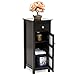 Best Choice Products Bathroom Floor Storage Organizer Cabinet w/ 3 Shelves, Tempered Glass Double Doors - Espresso Brown