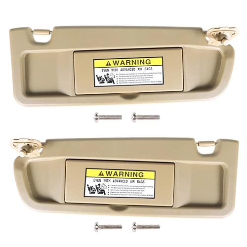 Ganido Left Driver and Right Passenger Side Sun Visor Beige Compatible with Honda Civic 2006 2007 2008 2009 2010 2011 Replaces # 83280-SNA-A01ZB 83230-SNA-A01ZB
