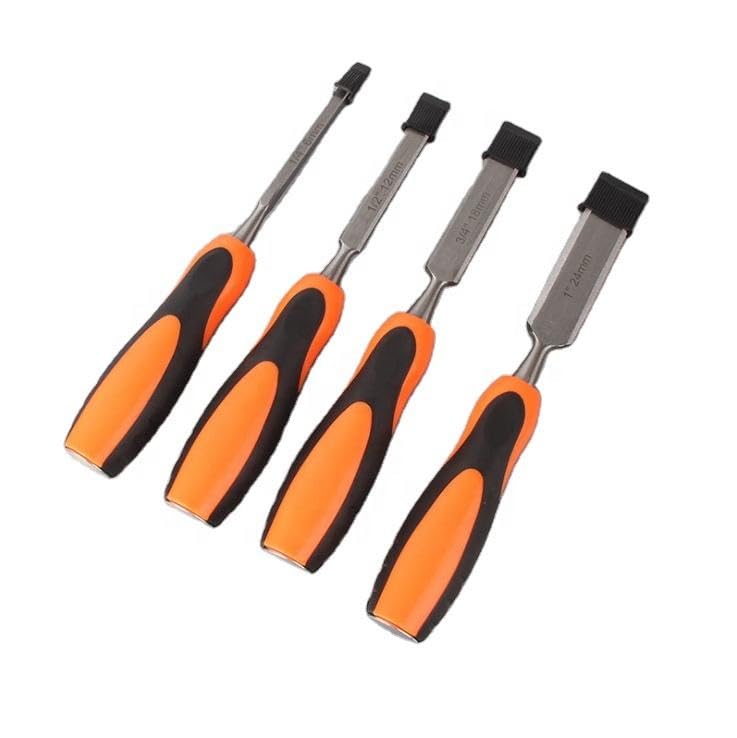 ARUDIP Wood Chisel Tool Set 4 Pcs Sturdy CR-V Steel Chisels 1/4", 1/2", 3/4", 1" Wood Chisels with Hardened Strike Cap for Woodworking Carving-image-27