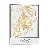 Canvas Lab | Macau, 1 Maps 3 32 by Emiliano Deificus | 15 x 20 in | Canvas Print Wall Art | Cities, Maps, Minimalist, Travel | Wall Decor for Bedroom, Living Room or Office