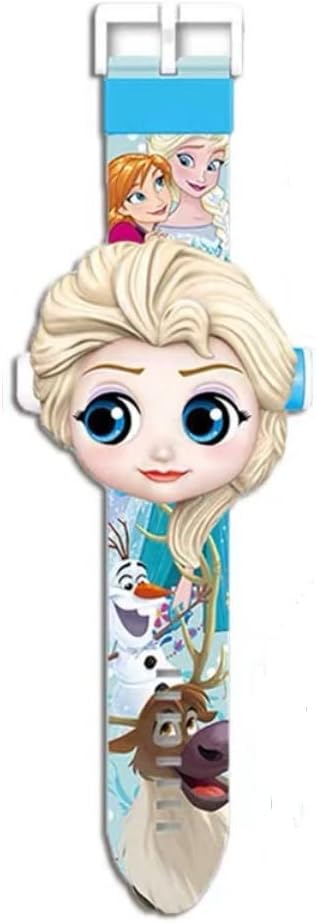 Children's Watch With Projector - 3D Doll Watch Flip, Outdoor Sports Toys, Digital Display, Adjustable Strap - Birthday Gift for Boys and Girls (Frozen)