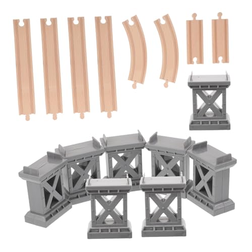 Rails de train en bois durables avec pont supérieur pour coffret