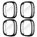 Suoman [4-Pack] for Fitbit Sense 2 /Versa 4 Screen Protector Case, Full Around Electroplate Soft TPU Bumper Around Protective Case Cover for Fitbit Sense 2/Versa 4 Smartwatch(Black+Black+Black+Black)