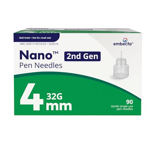 BD Ultra-Fine Nano 2nd Gen Pen Tips, 32G x 4mm, 90 Count